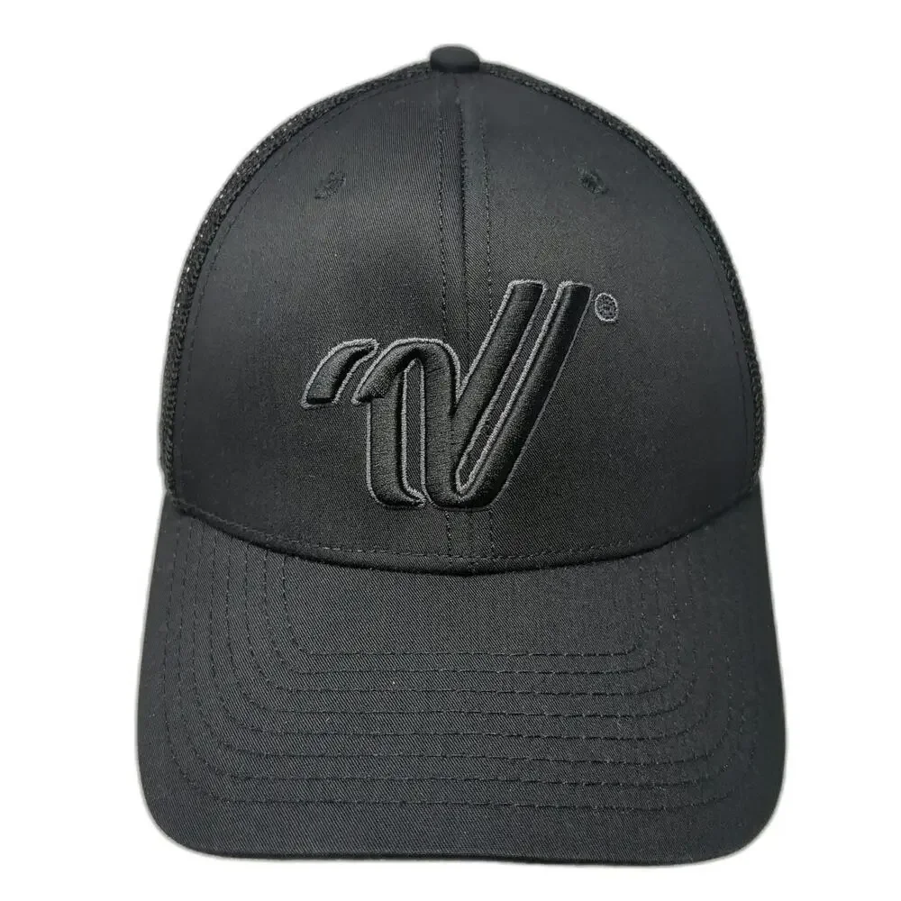 Varsity All Star Trucker Hat Black One Size Mesh Back Snapback Curved Brim